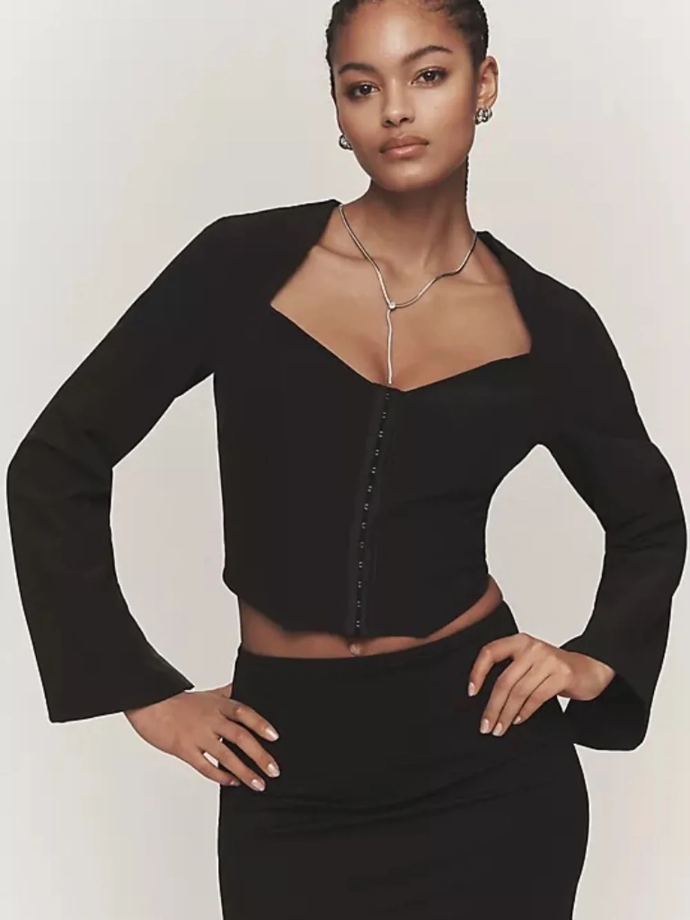 Rare to find By Anthropologie Open-Back Tuxedo Top Sz XL NWT